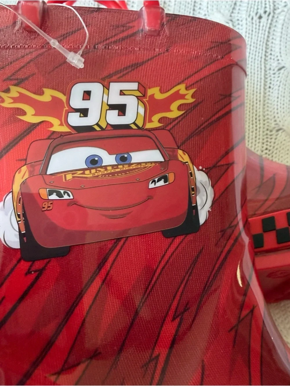 Disney Pixar Cars Lightning McQueen Rain Boot 9 10 Boys Shoes Kachow 95 LMQ Race